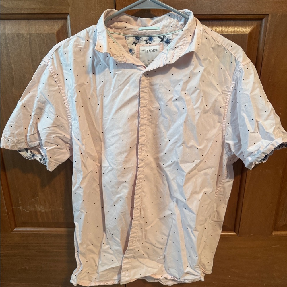 Perry Ellis Light Pink Polka Dot Shirt